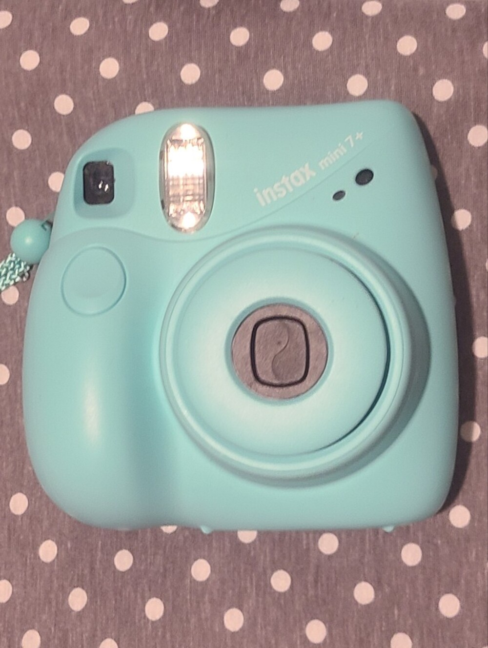 Fujifilm Instax Mini 7+ Instant Camera - Seafoam Green - W/ Strap - Tested Works